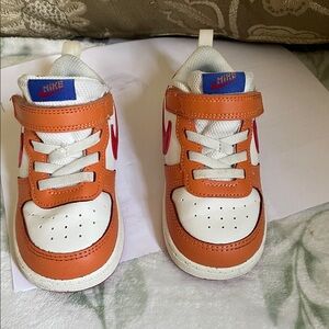 Nike Kids' White, Orange, and Red Sneakers